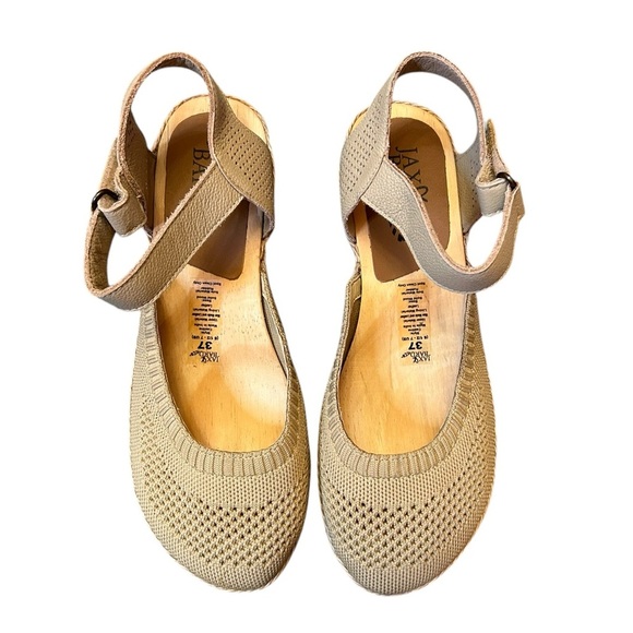 Jax&Bard Wooden Platform Knit, Leather Maryjane Maple Cream size 37(6.5-7) NWT - Picture 1 of 9